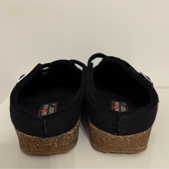 Haflinger Haley Wool Clog in Black with Double Adjustable Buckle, Size 38/7 US - Picture 8 of 13